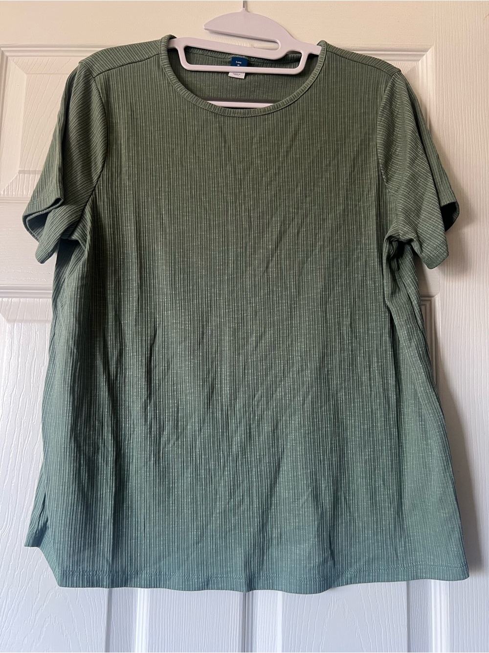 Old Navy Sage Green Ribbed Short Sleeve Tee